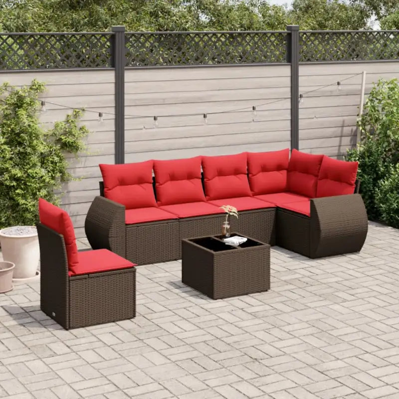 Grijze tuinset van gepoedercoat staal met waterdichte tas en comfortabele zitruimte - Bruin en rood / Met tafel