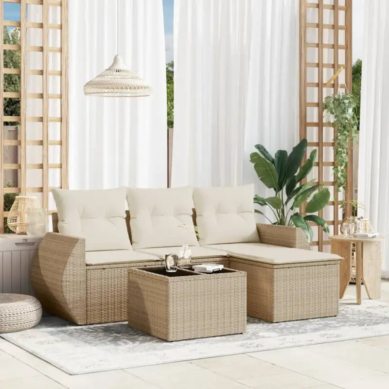 Grijze tuinset van gepoedercoat staal met waterdichte tas en comfortabele afmetingen - beige en crèmekleurig