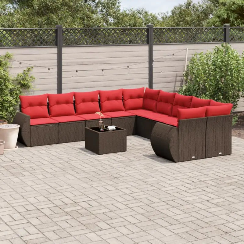 Grijze tuinset van gepoedercoat staal met waterdichte tas en comfortabele zit - Bruin / Met tafel - Tuinsets