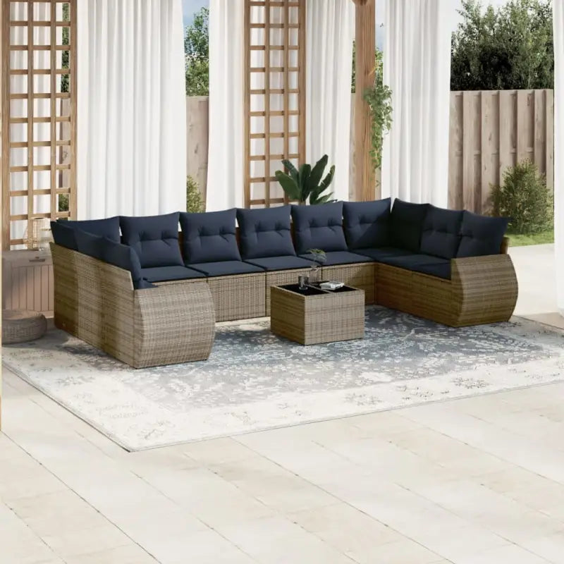 Grijze tuinset van gepoedercoat staal met waterdichte tas en comfortabele zitruimte - Grijs / Met tafel - Tuinsets