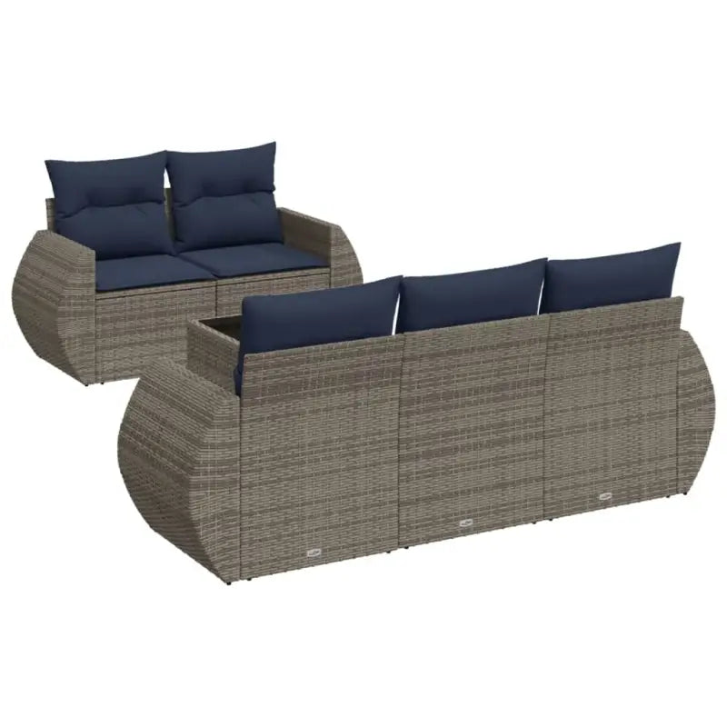 Grijze tuinset van gepoedercoat staal met waterdichte tas - Grijs en blauw / Zonder tafel - Tuinsets