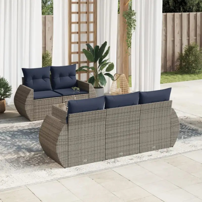 Grijze tuinset van gepoedercoat staal met waterdichte tas - Grijs en blauw / Zonder tafel - Tuinsets