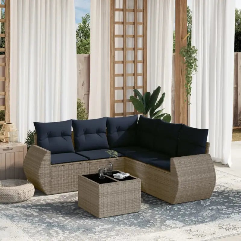 Grijze tuinstoelset met waterdichte tas en gepoedercoat staal - grijs en marineblauw / Met tafel - Tuinsets