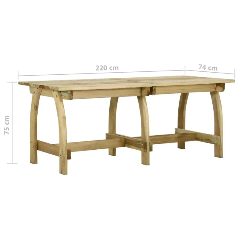 Groen geïmpregneerde houten tuintafel met trendy en praktisch ontwerp - Tuintafels