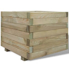 Groen geïmpregneerde houten verhoogde plantenbak voor balkon en terras - Groen / 50 x 50 x 40 cm / 1 - Bloempotten &
