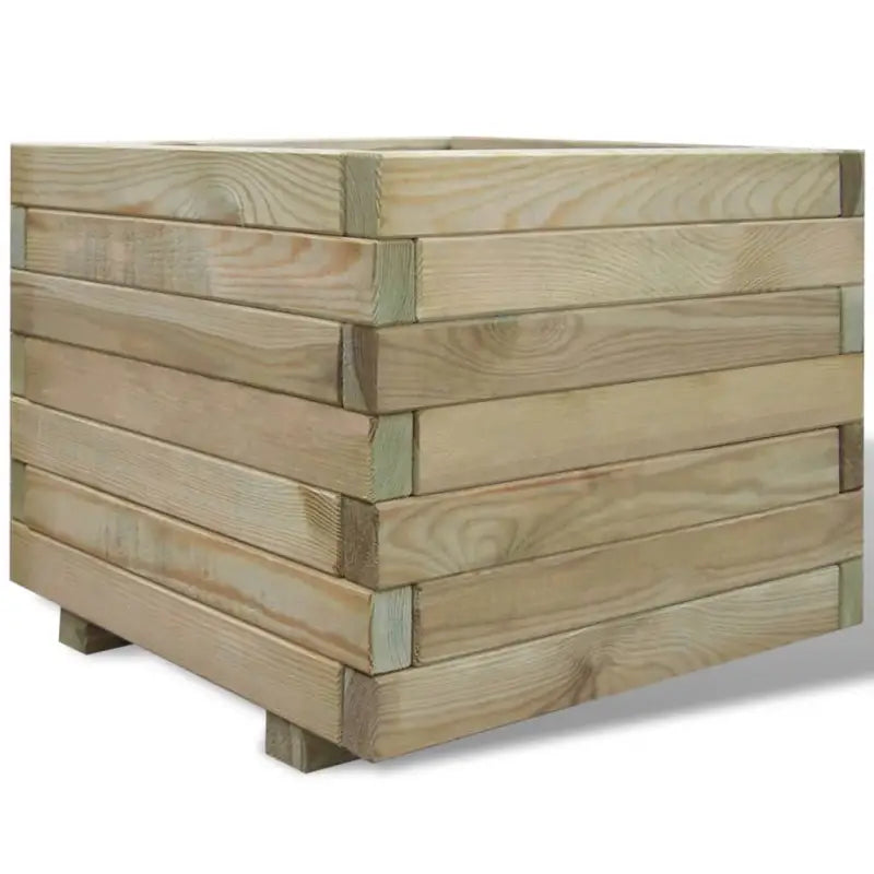 Groen geïmpregneerde houten verhoogde plantenbak voor balkon en terras - Groen / 50 x 50 x 40 cm / 1 - Bloempotten &
