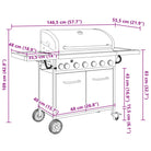 Grote gasbarbecue met ingebouwde thermometer en gepoedercoat staal - Barbecues