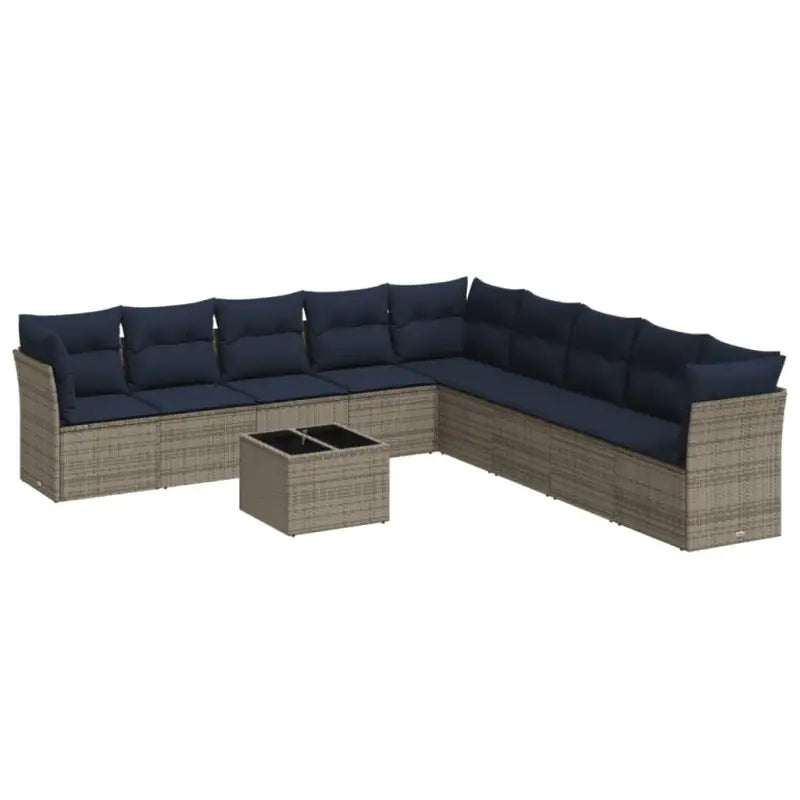 Grote Loungeset in Grijs Materiaal met Waterdichte Tas en Gepoedercoat Staal - Tuinsets