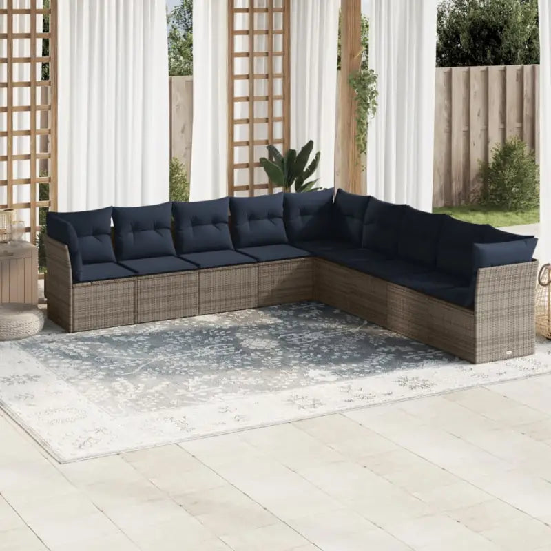 Grote Loungeset in Grijs Materiaal met Waterdichte Tas en Gepoedercoat Staal - Grijs / Zonder tafel - Tuinsets