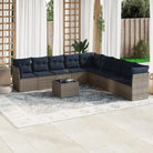 Grote Loungeset in Grijs Materiaal met Waterdichte Tas en Gepoedercoat Staal - Grijs / Met tafel - Tuinsets