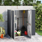 Grote tuinhuizen van gegalvaniseerd staal voor gereedschap en accessoires - Antraciet / 161 x 89 x 161 cm / 1