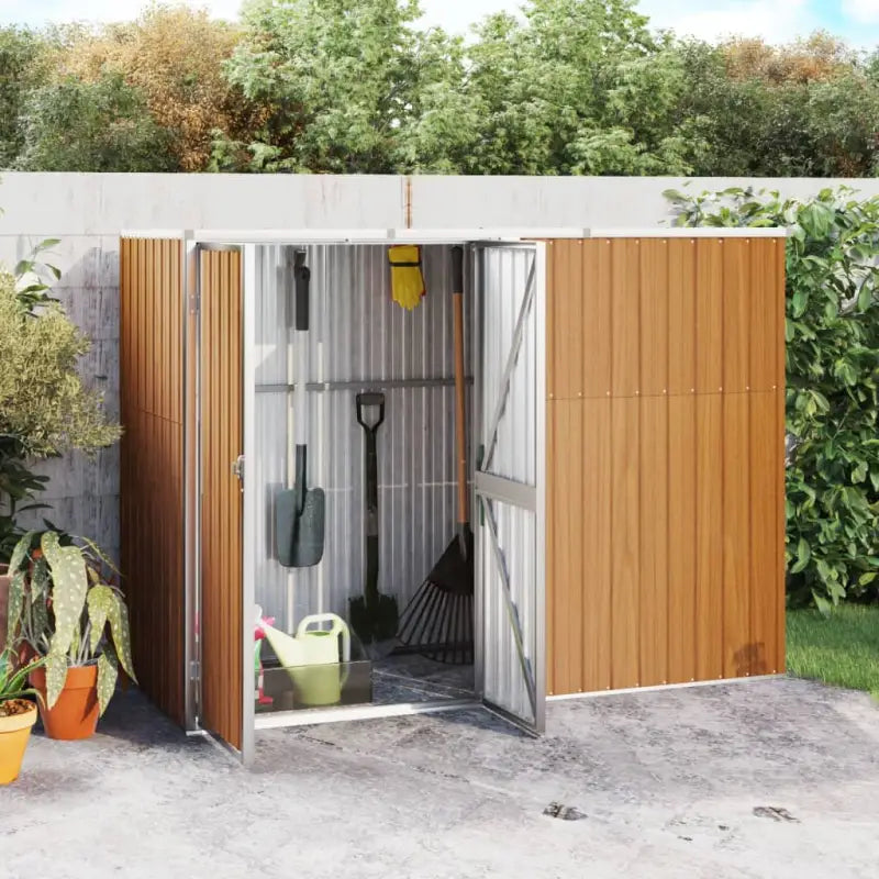 Grote tuinhuizen van gegalvaniseerd staal voor gereedschap en accessoires - Bruin / 225 x 89 x 161 cm / 1 - Tuinhuizen