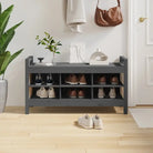 Halbankje van massief grenenhout voor een warme entree - Grijs / 110 x 40 x 60 cm - Opberg- & halbankjes