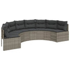 Halfronde loungeset in grijs materiaal met gepoedercoat staal for tuin of terras - Loungebanken