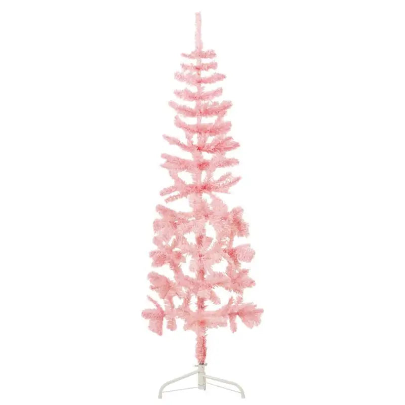 Halve kunstkerstboom voor een gezellige feestdagen sfeer - Roze / 180 cm / 1 - Kerstbomen
