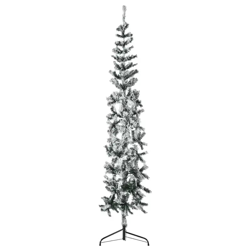 Halve kunstkerstboom voor een gezellige feestdagen sfeer - Wit en groen / 240 cm / 1 - Kerstbomen