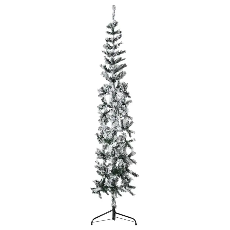 Halve kunstkerstboom voor een gezellige feestdagen sfeer - Wit en groen / 210 cm / 1 - Kerstbomen
