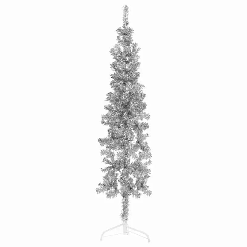 Halve kunstkerstboom voor een gezellige feestdagen sfeer - Zilver / 120 cm / 1 - Kerstbomen