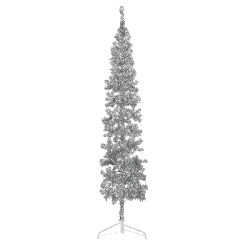 Halve kunstkerstboom voor een gezellige feestdagen sfeer - Zilver / 240 cm / 1 - Kerstbomen