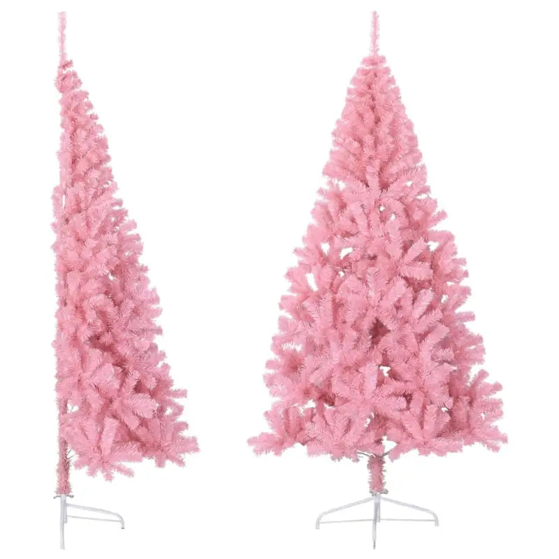Halve kunstkerstboom voor een volle en realistische feestdagen sfeer - Roze / 210 x 120 cm / 1 - Kerstbomen