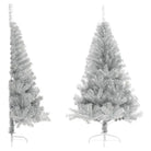Halve kunstkerstboom voor een volle en realistische feestdagen sfeer - Zilver / 180 x 115 cm / 1 - Kerstbomen