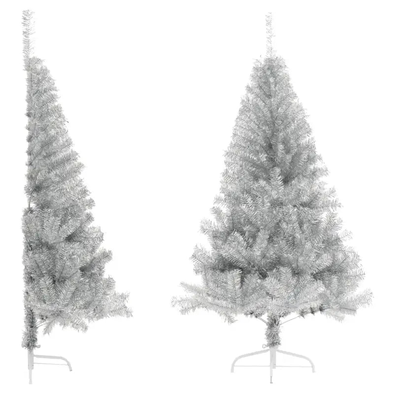 Halve kunstkerstboom voor een volle en realistische feestdagen sfeer - Zilver / 180 x 115 cm / 1 - Kerstbomen