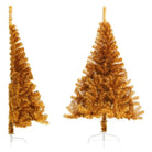 Halve kunstkerstboom voor een volle en realistische feestdagen sfeer - Goud / 180 x 115 cm / 1 - Kerstbomen