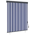 Handbediend tuinrolgordijn voor balkon tuin of terras - Blauw en wit / 140 x 250 cm - Jaloezieën & rolgordijnen