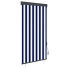 Handbediend tuinrolgordijn voor balkon tuin of terras - Blauw en wit / 80 x 250 cm - Jaloezieën & rolgordijnen