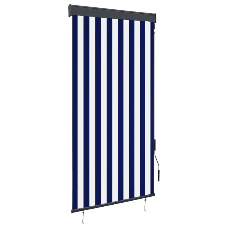Handbediend tuinrolgordijn voor balkon tuin of terras - Blauw en wit / 80 x 250 cm - Jaloezieën & rolgordijnen