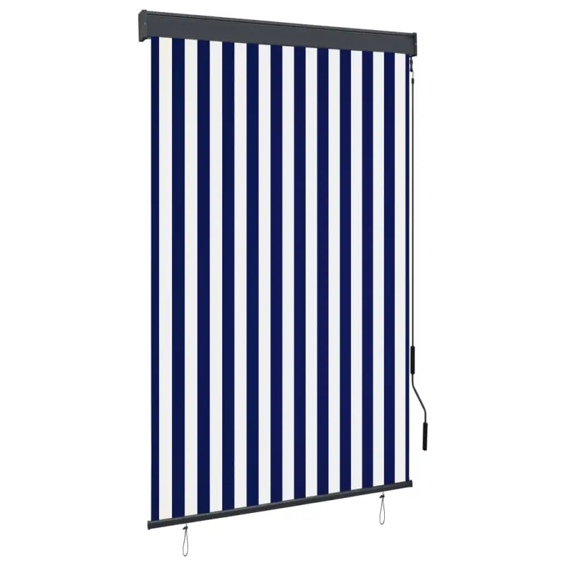 Handbediend tuinrolgordijn voor balkon tuin of terras - Blauw en wit / 120 x 250 cm - Jaloezieën & rolgordijnen