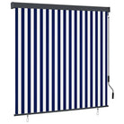 Handbediend tuinrolgordijn voor balkon tuin of terras - Blauw en wit / 160 x 250 cm - Jaloezieën & rolgordijnen