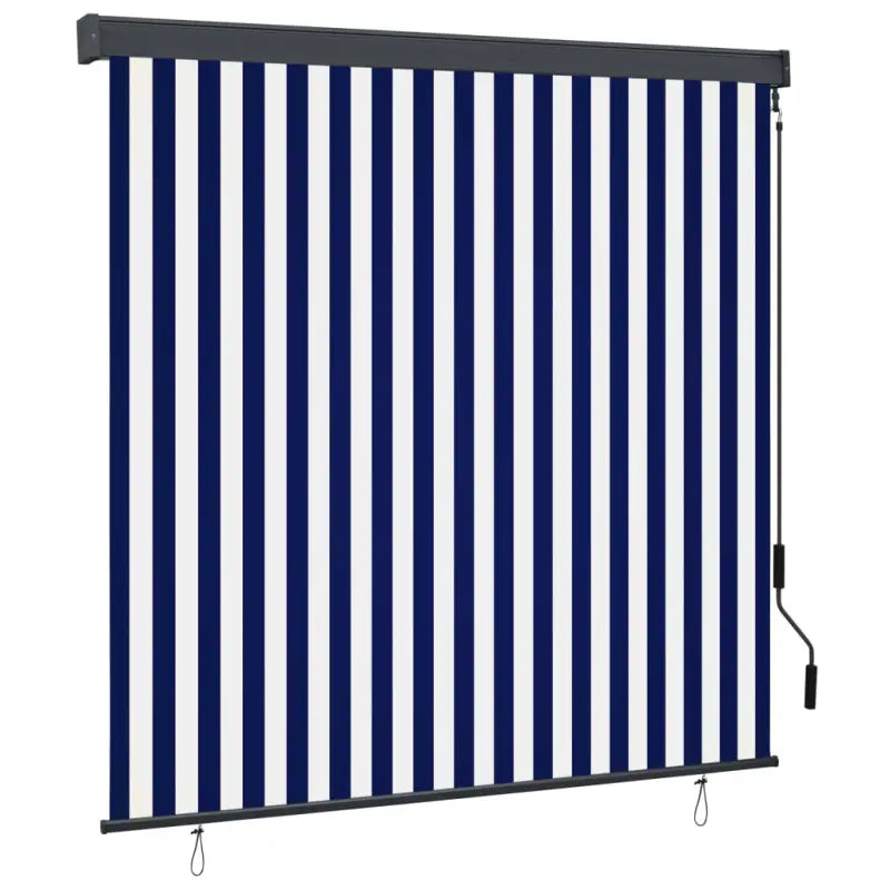 Handbediend tuinrolgordijn voor balkon tuin of terras - Blauw en wit / 160 x 250 cm - Jaloezieën & rolgordijnen