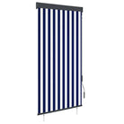 Handbediend tuinrolgordijn voor balkon tuin of terras - Blauw en wit / 100 x 250 cm - Jaloezieën & rolgordijnen