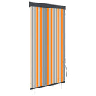 Handbediend tuinrolgordijn voor balkon tuin of terras - Geel en blauw / 80 x 250 cm - Jaloezieën & rolgordijnen