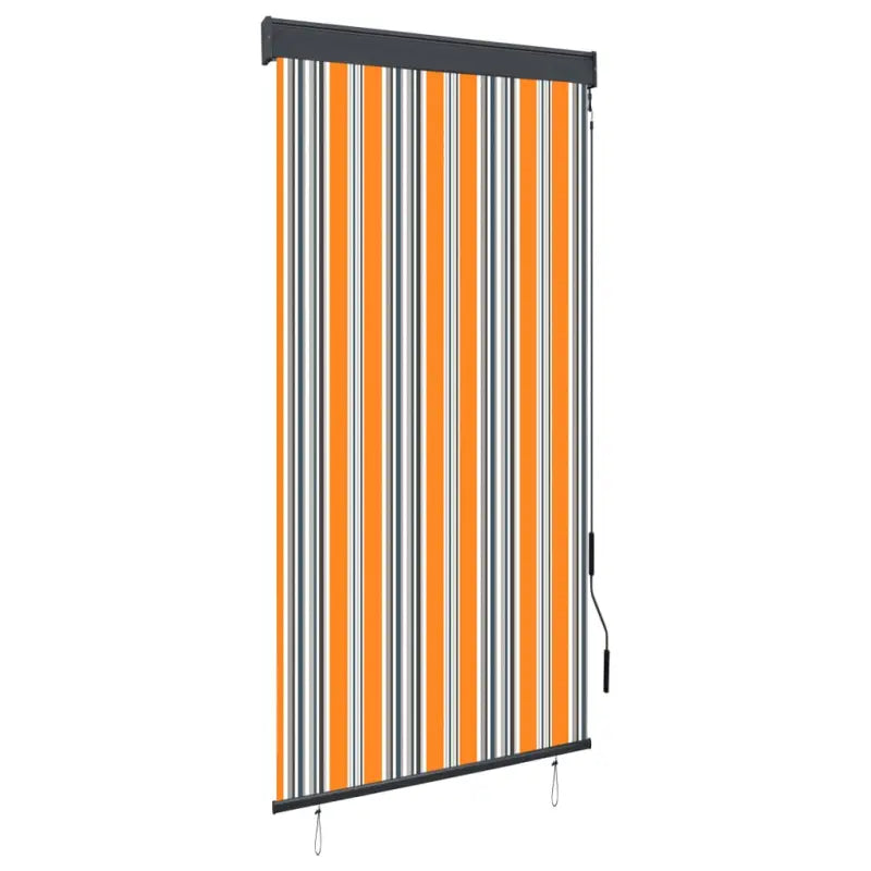 Handbediend tuinrolgordijn voor balkon tuin of terras - Geel en blauw / 80 x 250 cm - Jaloezieën & rolgordijnen