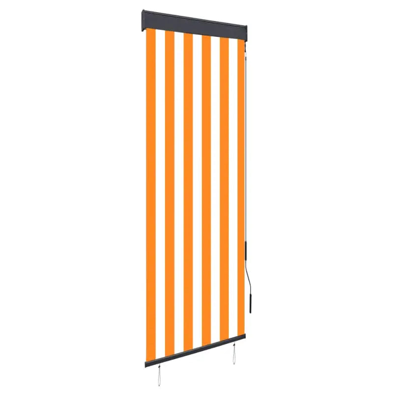 Handbediend tuinrolgordijn voor balkon tuin of terras - Oranje en wit / 60 x 250 cm - Jaloezieën & rolgordijnen