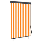 Handbediend tuinrolgordijn voor balkon tuin of terras - Oranje en wit / 120 x 250 cm - Jaloezieën & rolgordijnen