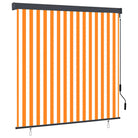 Handbediend tuinrolgordijn voor balkon tuin of terras - Oranje en wit / 160 x 250 cm - Jaloezieën & rolgordijnen