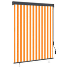 Handbediend tuinrolgordijn voor balkon tuin of terras - Oranje en wit / 140 x 250 cm - Jaloezieën & rolgordijnen