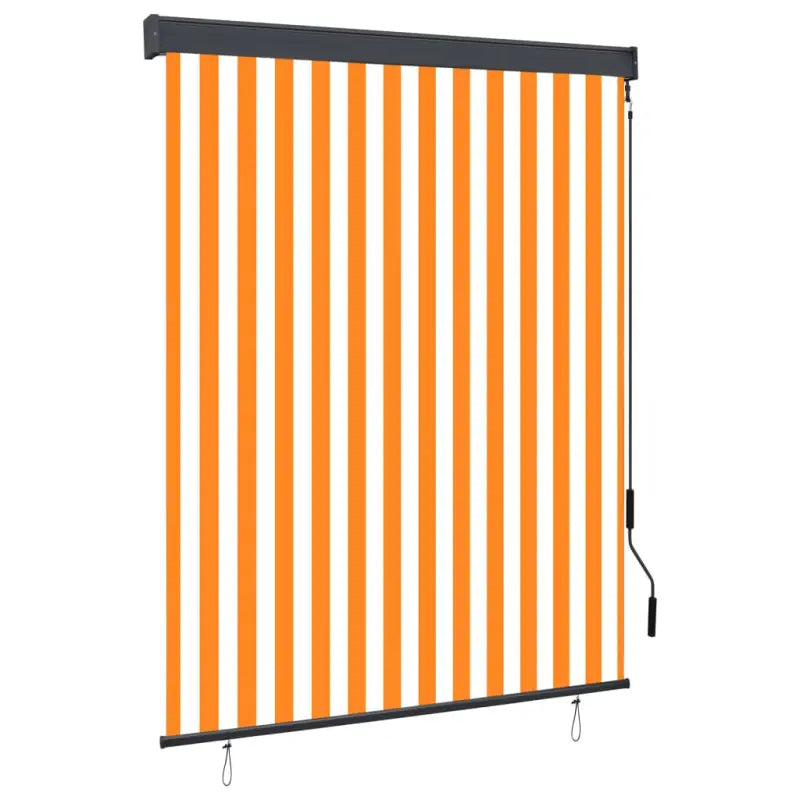 Handbediend tuinrolgordijn voor balkon tuin of terras - Oranje en wit / 140 x 250 cm - Jaloezieën & rolgordijnen