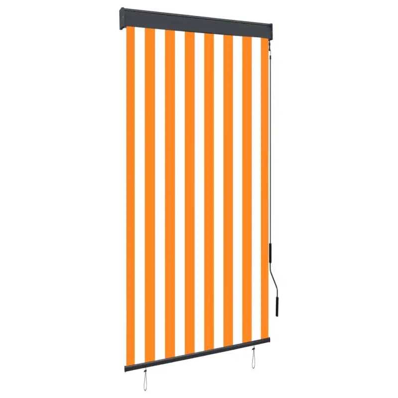 Handbediend tuinrolgordijn voor balkon tuin of terras - Oranje en wit / 80 x 250 cm - Jaloezieën & rolgordijnen