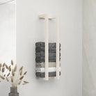 Handdoekhouder van massief grenenhout voor een trendy badkamerstijl - Wit / 23 x 18 x 90 cm - Handdoekrekken & -houders