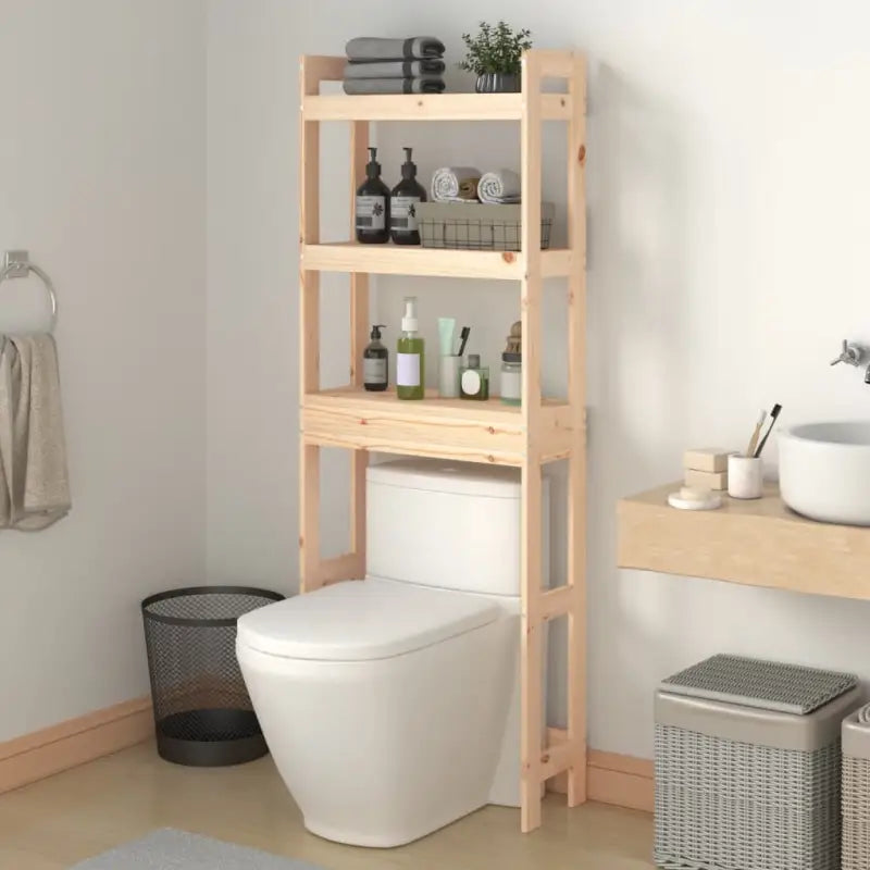 Handdoekrek of houder van massief grenenhout voor je badkamer - Naturel - Handdoekrekken & -houders