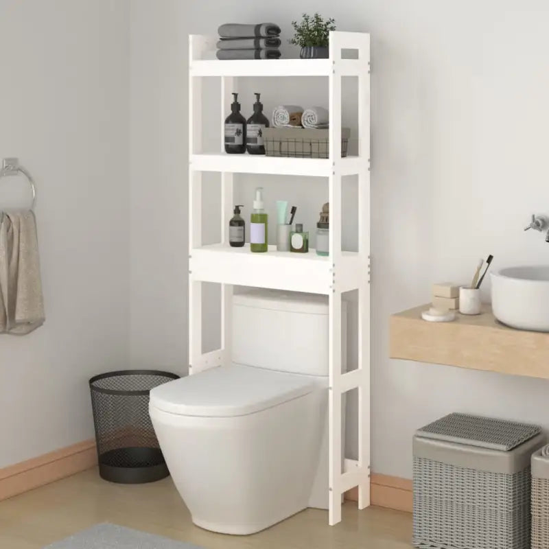 Handdoekrek of houder van massief grenenhout voor je badkamer - Wit - Handdoekrekken & -houders