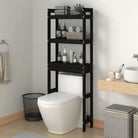 Handdoekrek of houder van massief grenenhout voor je badkamer - Zwart - Handdoekrekken & -houders