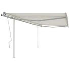 Handmatige uitschuifbare terrasluifel met gepoedercoat aluminium frame - Crème / 4.5 x 3.5 m / 1 - Zonwering