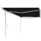 Handmatige uitschuifbare terrasluifel met gepoedercoat aluminium frame - Antraciet / 5 x 3 m / 1 - Zonwering