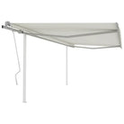 Handmatige uitschuifbare terrasluifel met gepoedercoat aluminium frame - Crème / 4.5 x 3 m / 1 - Zonwering