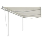 Handmatige uitschuifbare terrasluifel met gepoedercoat aluminium frame - Crème / 6 x 3.5 m / 1 - Zonwering